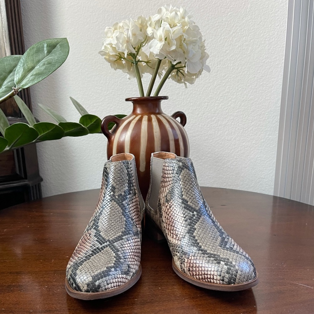 Frye & Co Mila Snake Emobossed Chelsea Bootie